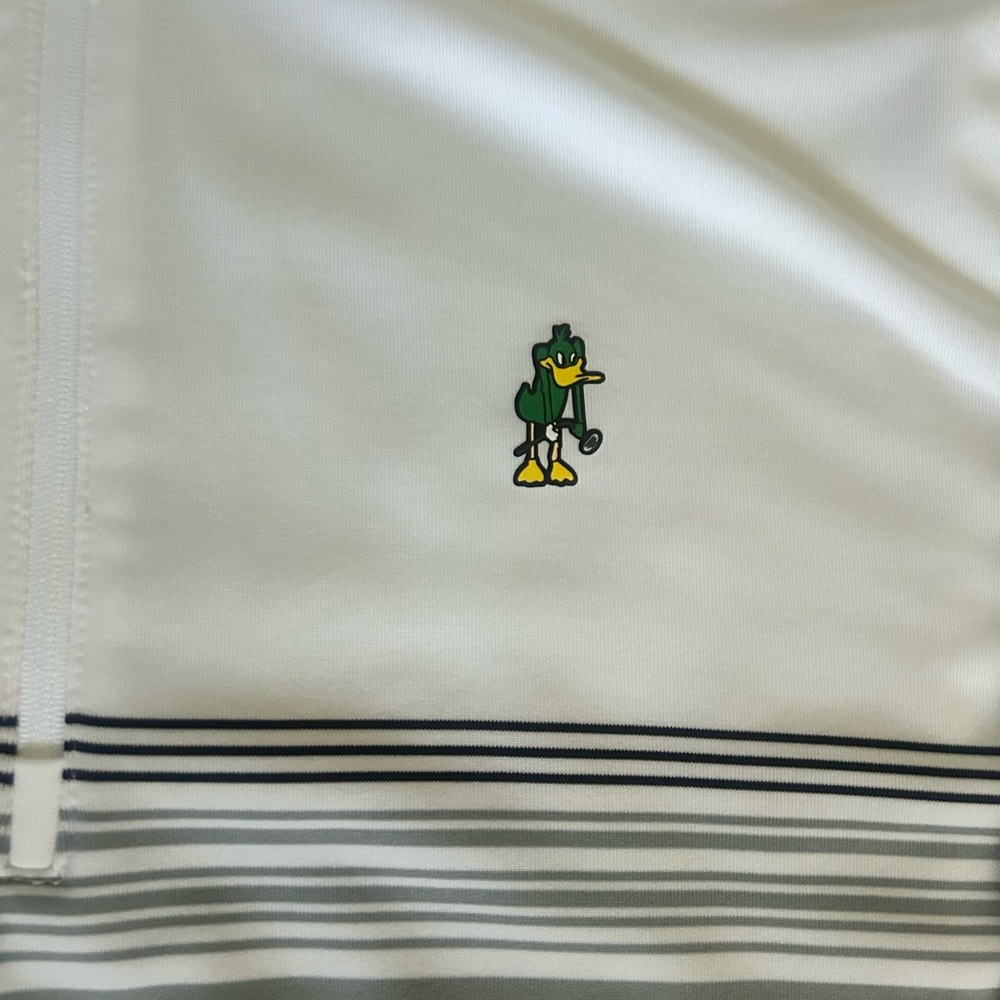 Antigua Men's Bender 1/4-Zip Golf Performance Pullover W/ Duck, XL White/Gray - Picture 8 of 8
